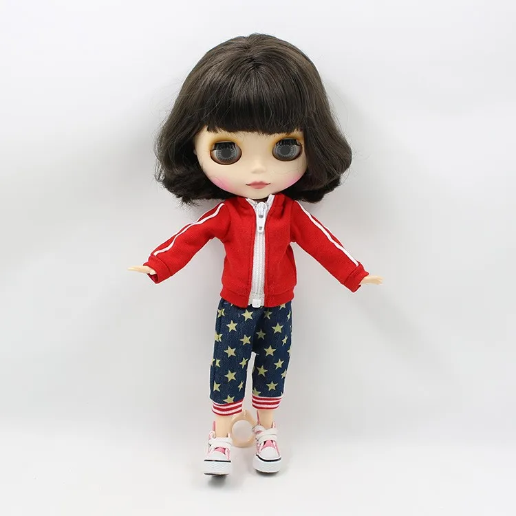 Neo Blythe Doll with Brown Hair, White Skin, Matte Cute Face & Custom Jointed Body 1