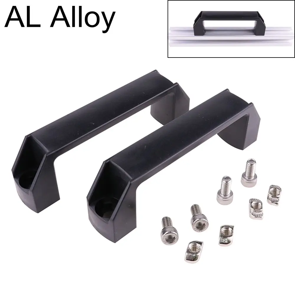 2pcs Black Aluminum Alloy Door Handle Alloy for Aluminum Extrusion Profile 2020/3030/4040/4545 Series 2pcs Black Aluminum Alloy Door Handle Alloy for Aluminum Extrusion Profile 2020/3030/4040/4545 Series
