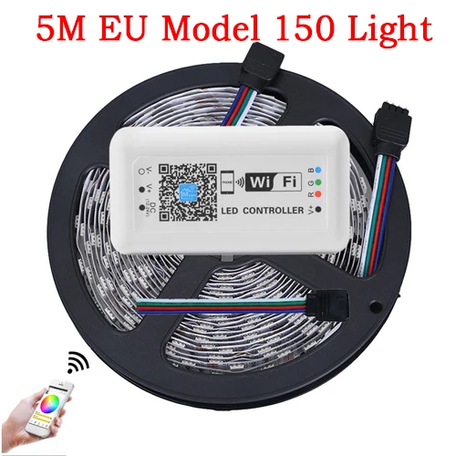 Водонепроницаемый 300 светодиодный s Смарт SMD светодиодные полосы 5050 RGB светодиодный свет полосы Google wifi управление беспроводной с Alexa/RGB/телефон умный свет - Испускаемый цвет: EU 150 WIFI Light