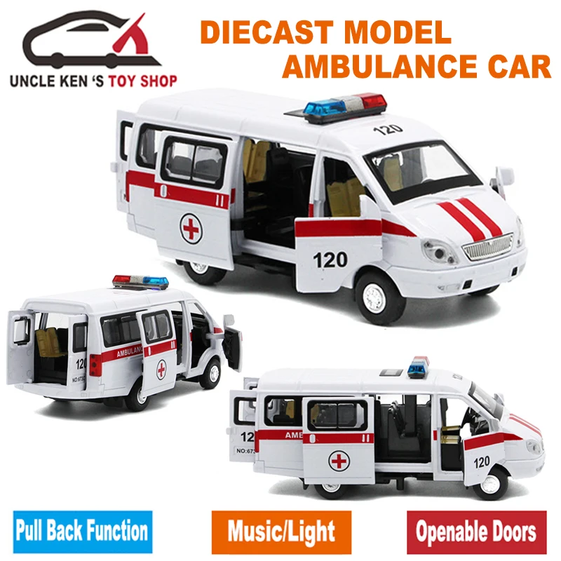 Goede Diecast Russische Ambulance Gaz Gazel Schaal Model, Metalen Auto Speelgoed Voor Jongens Of Kinderen Als Geschenken Met Functies