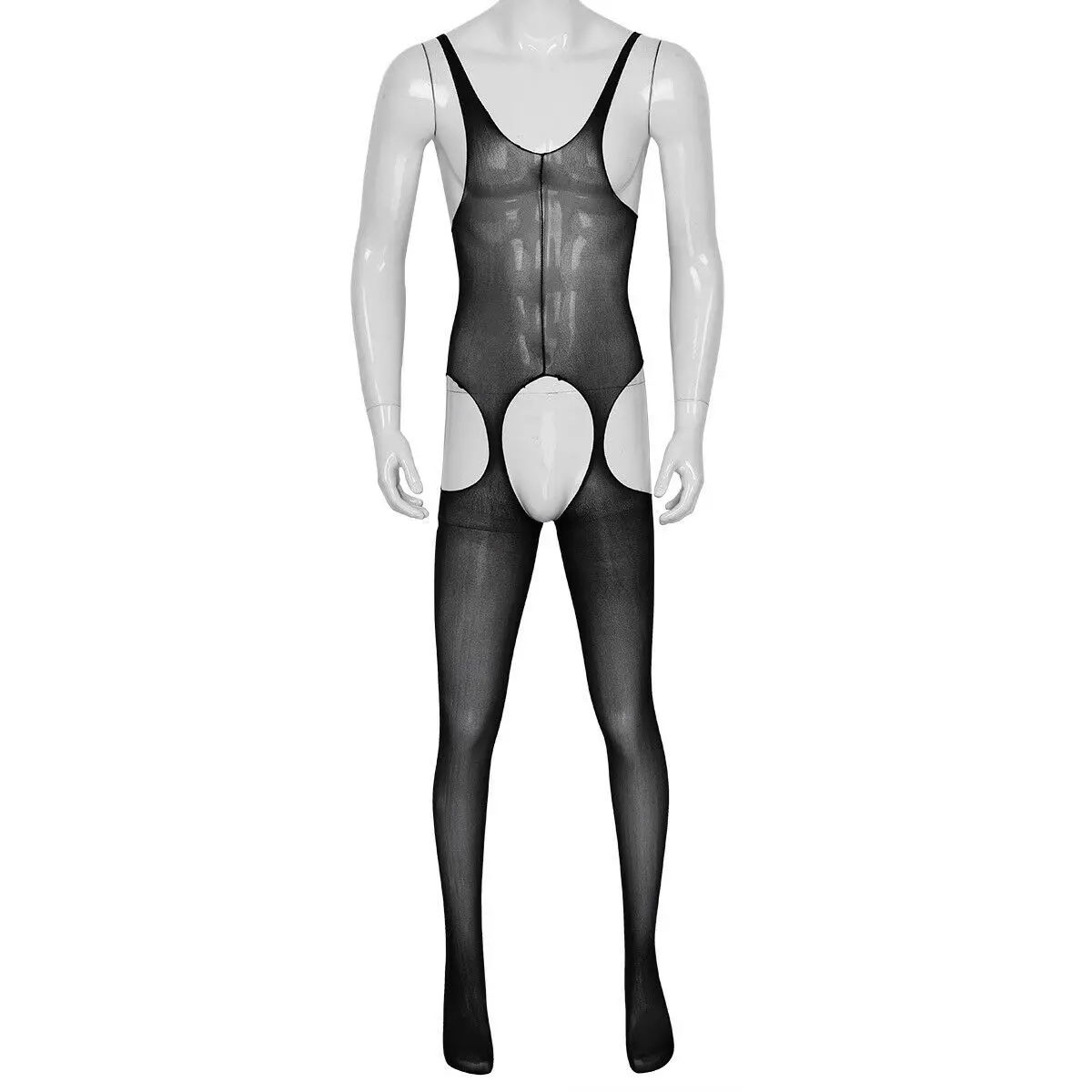 

Men Sissy Erotic Lingerie See-through Crotchless Full Body Pantyhose Open Crotch Body Stocking Gay Sexy Underwear Male Tights