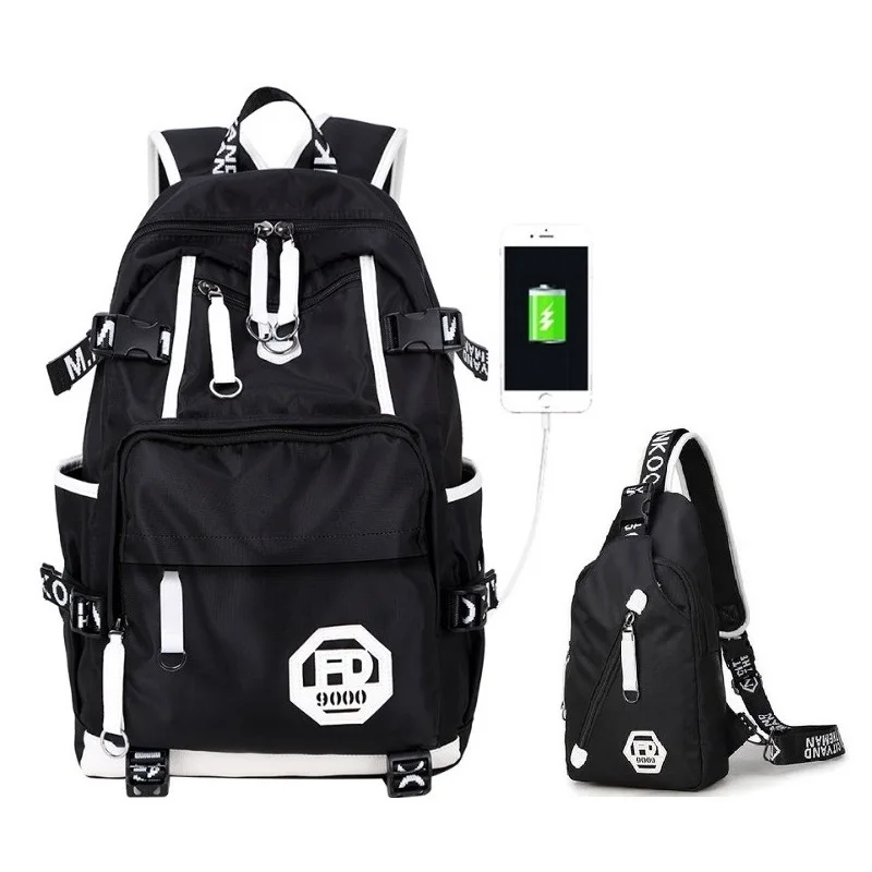 

Black usb laptop school bags teenager student Anti-theft backpack Men's and women's travel waterproof backpacks