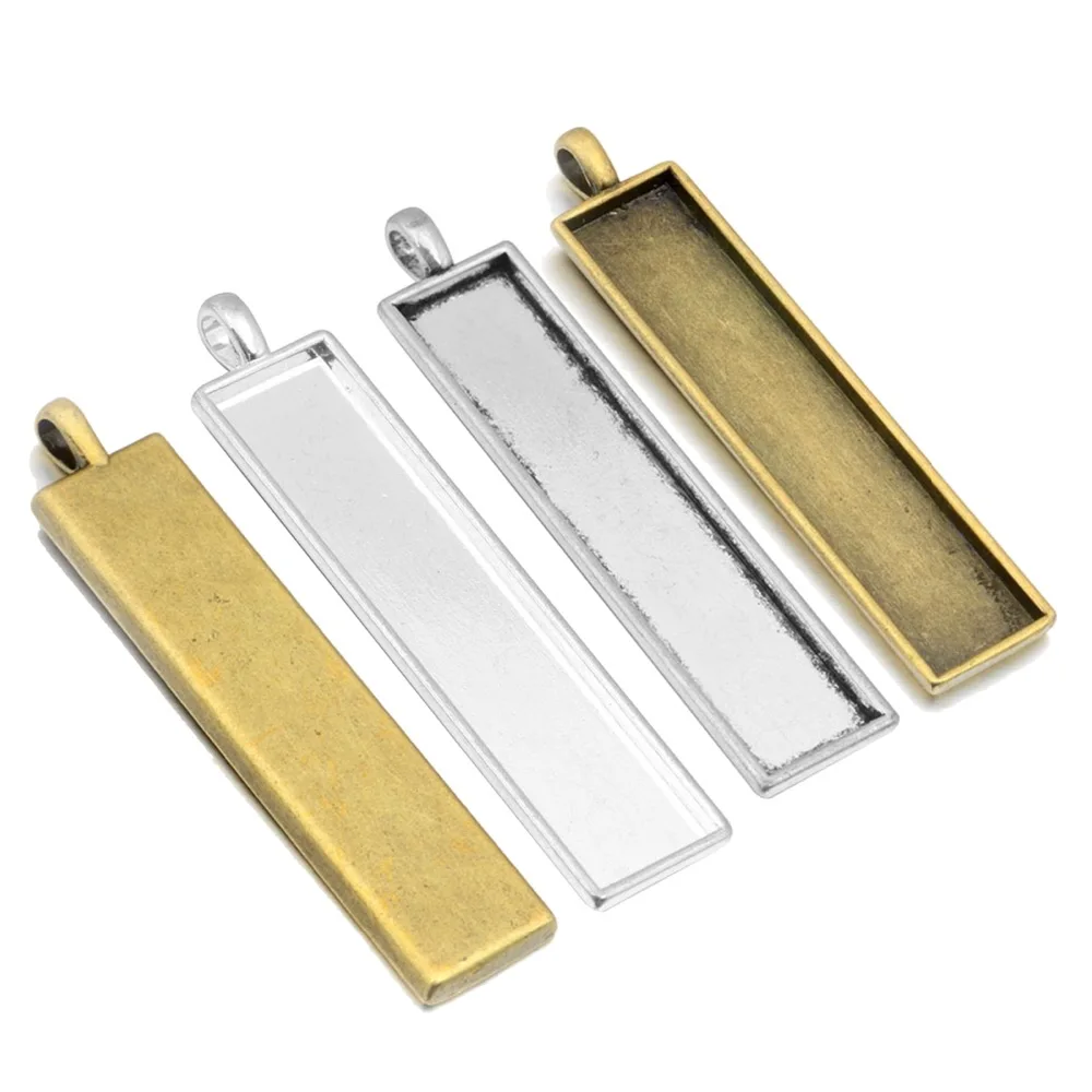

REGELIN Retro 10X50mm Inner Size Rectangle Pendant Settings Cabochons Bases Bezel Trays Fit Cabochon Cameo DIY Jewelry finding