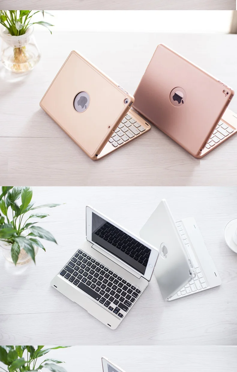 Slim ABS Wireless Bluetooth Case for iPad 6 iPad Air 2 Case Keyboard Kickstand Flip PC Cover for iPad Air 2 keyboard Cover       (4)