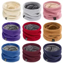 Fashion Women's Winter Scarf Knitted Plush Scarf Autumn Winter Solid Color Thicken Scarves Collar Warm Men's Scarf Unisex