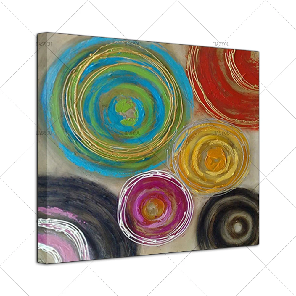 Large-Handpainted-Abstract-Modern-Colorful-Spot-Circles-Oil-Painting-On-Canvas-Hand-Made-Painting-For-Living (3)