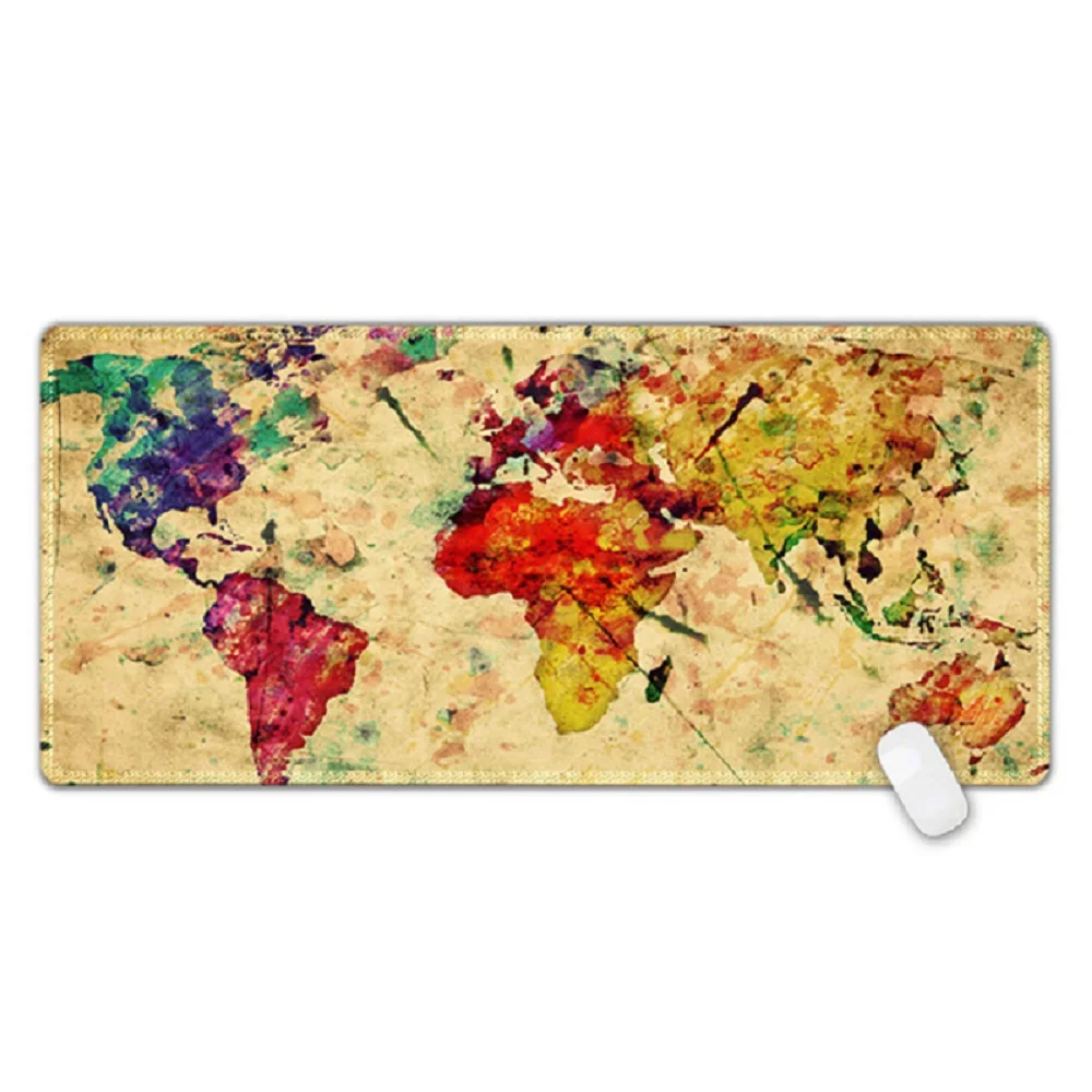 Gaming mousepad world map 900*400mm DIY XL Large mouse pad gamer with