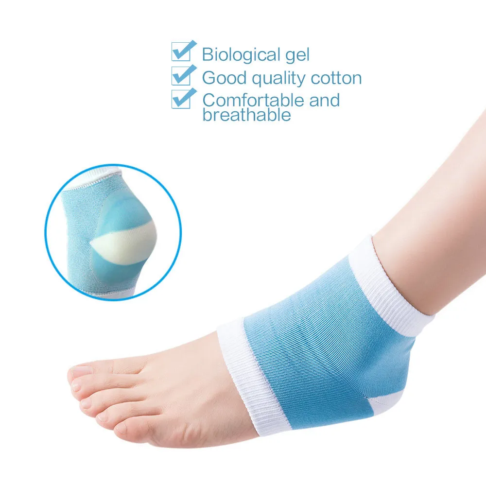 1 par Pro Gel talón calcetines hidratante Spa Gel calcetines de pies cuidado roto pie seco duro Protector Piel de Venta caliente alta calidad P0232 1 par Pro Gel talón calcetines hidratante Spa Gel calcetines de pies cuidado roto pie seco duro Protector Piel de Venta caliente alta calidad P0232