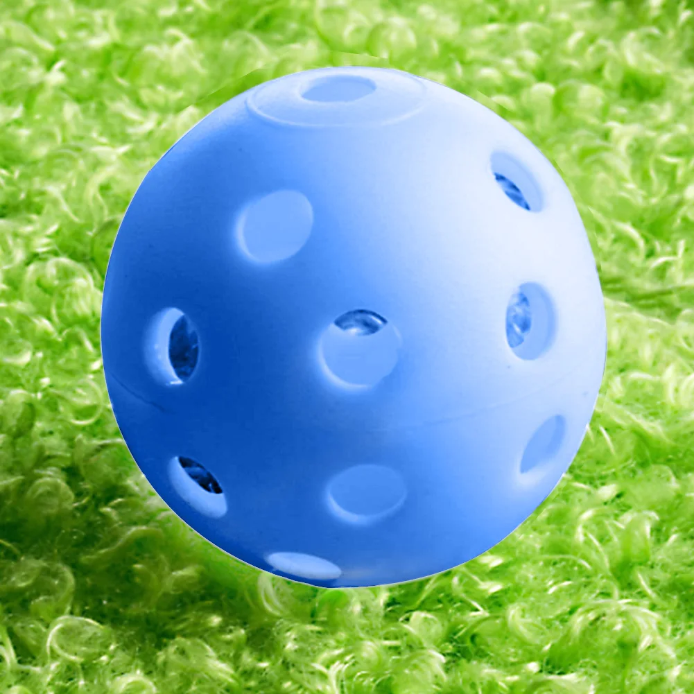 12 قطعة/المجموعة البلاستيك كرات الجولف Whiffle تدفق الهواء الجوف ممارسة الغولف التدريب الرياضية كرات داخلي في الهواء الطلق ممارسة الأزرق كرة جول...