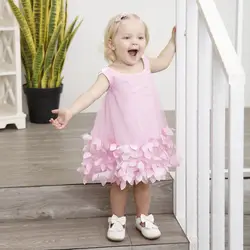 Сетчатое кружевное розовое платье для девочек, лето 2019, детское платье до колена, детское платье принцессы без рукавов, милые детские