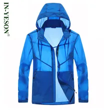 Пеший туризм и кемпинг солнцезащитный крем тонкая куртка Мужчины Спорт на открытом воздухе Солнцезащитная куртка водонепроницаемая ветровка наружное куртка с капюшоном