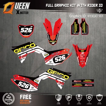 

Queen-X Custom Team Graphics Backgrounds Decals 3M Stickers Kit For Honda CRF250R 2018-2019 450R 2017-2019 161