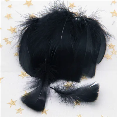 Натуральные перья лебедя Смешанные Окрашенные цвета гуси перо Свадебная вечеринка одежда украшения для самодельного изготовления 4-8 см перья 100 шт./лот - Цвет: Black 100pcs