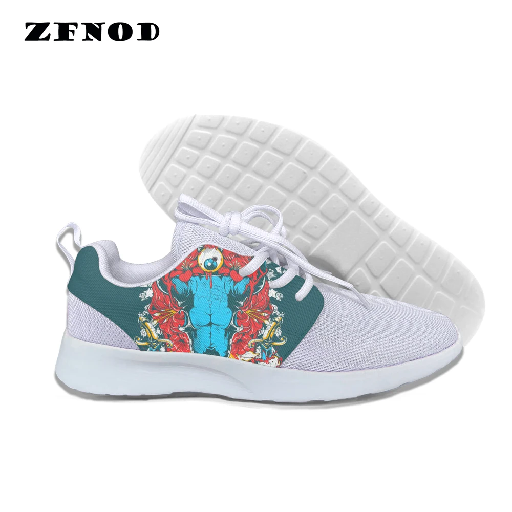 

s Breathable Lace Up Flats Comfortable Women Mesh ShoesClassic Skull Print Sneaker Personalized Ladies Mesh Lace-Up