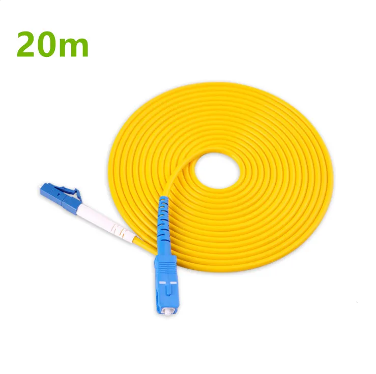 

Optical Fiber Patchcord 20m LC to SC UPC Fiber Patch Cord Simplex 2.0mm PVC G657A Ftth Optical Jumper LC SC Connector