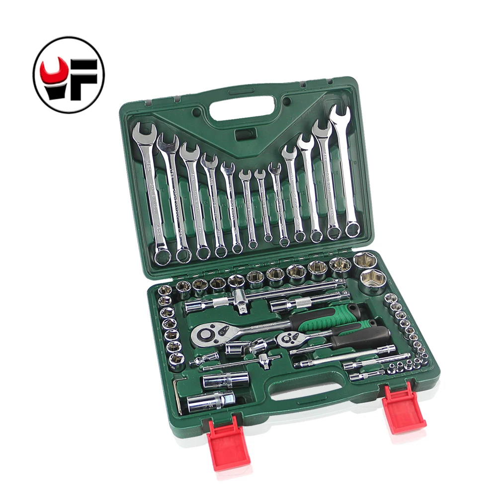 

YOFE 61PCS HIGH QUALITY Spanner Socket Set Car Repair Tool Ratchet Wrench Set Torque Wrench Combination Bit a set of keys