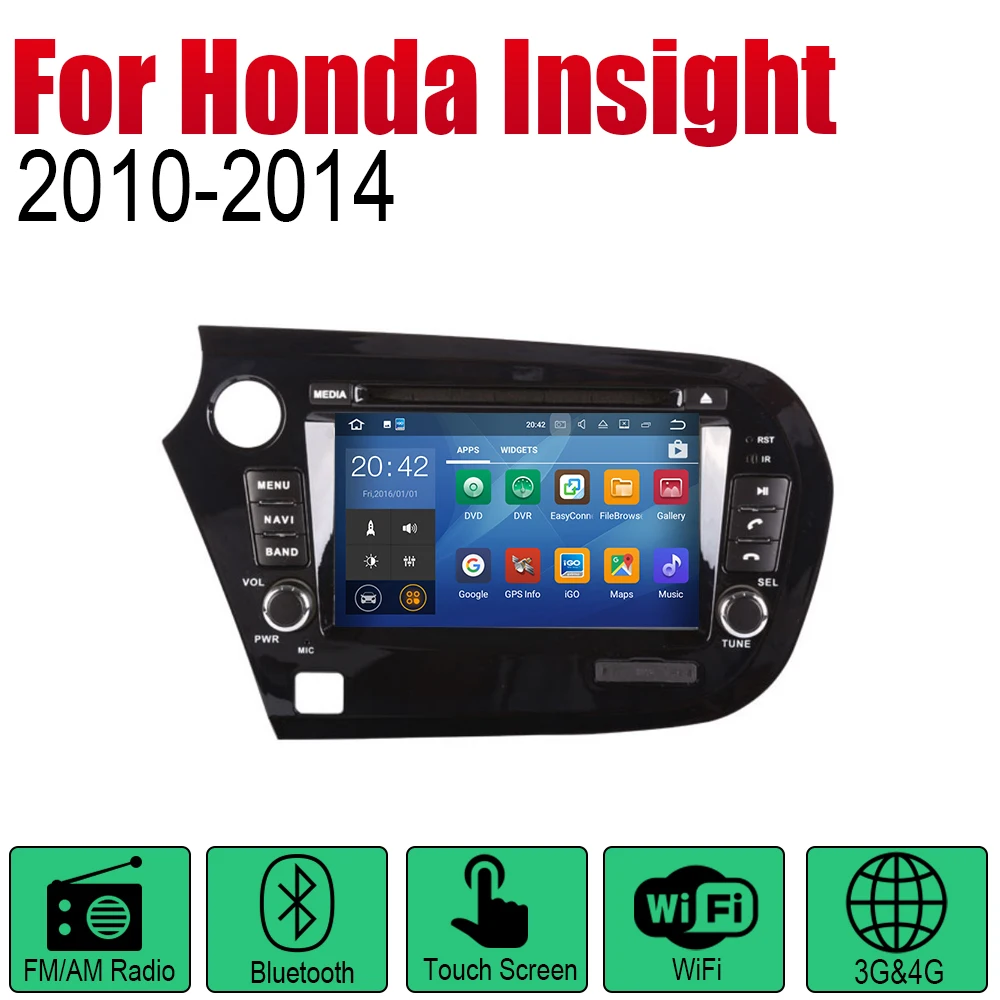 Android 2 Din Авто Радио DVD для Honda Insight 2010~ Автомобильный мультимедийный плеер gps навигационная система Радио стерео