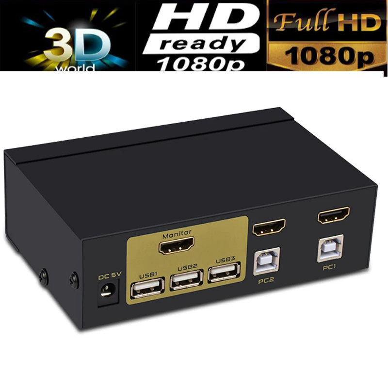 USB HDMI KVM Switcher Switch 2X1 with mouse&keyboard