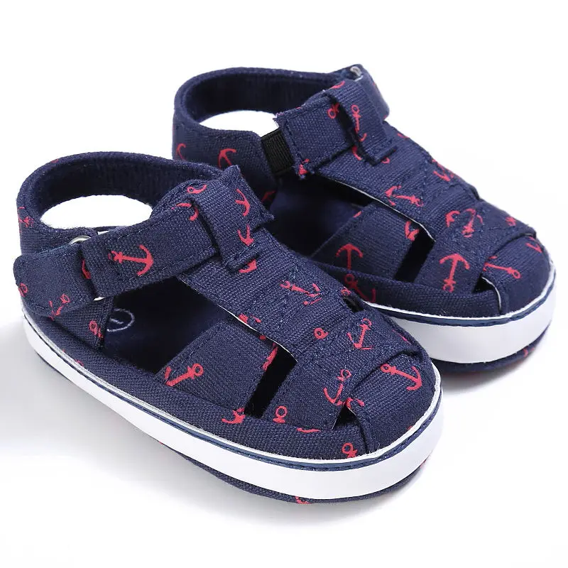 Мода новорожденных мальчиков мягкая подошва детская обувь для малышей младенцев Летние повседневные сандалии подходит для 0-18 месяцев