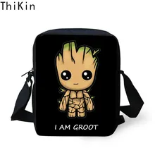 Мини-сумки-мессенджеры с принтом «THIKIN Cartoon I Am Groot» для мальчиков и девочек, сумки через плечо, школьный ранец для детского сада, студентов, дошкольников