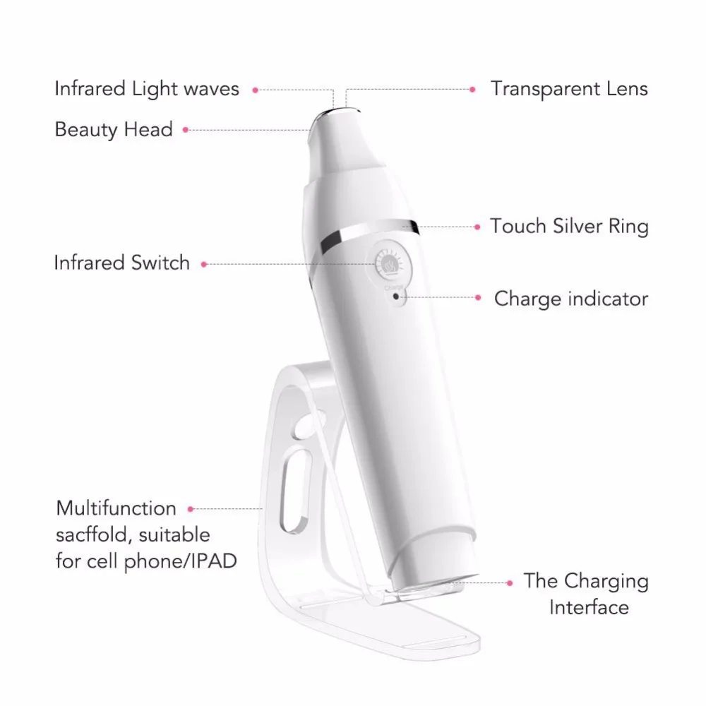 Инфракрасная светотерапия анион импорт термообработка высокочастотная вибрация глаз красоты морщины вокруг глаз мешочек удалить ручка-массажер