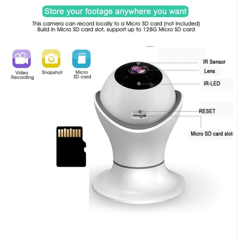 1080P панорамный H.264 Wifi 2 0 мегапиксельная беспроводная камера ночного видения CCTV