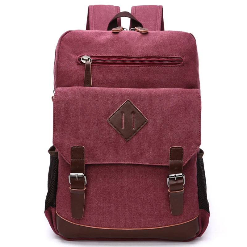 Casual Men Backpack Canvas College School Student Retro Rucksacks Male Travel Bag Multi-Function Laptop Bags Vintage Mochila CG