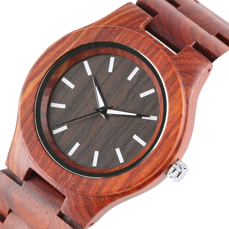 

2019 New Creative Quartz Wristwatch Sport Analog Bangle Nature Wood Mens Watch Bamboo Red Full Wooden Women's Watches relogio