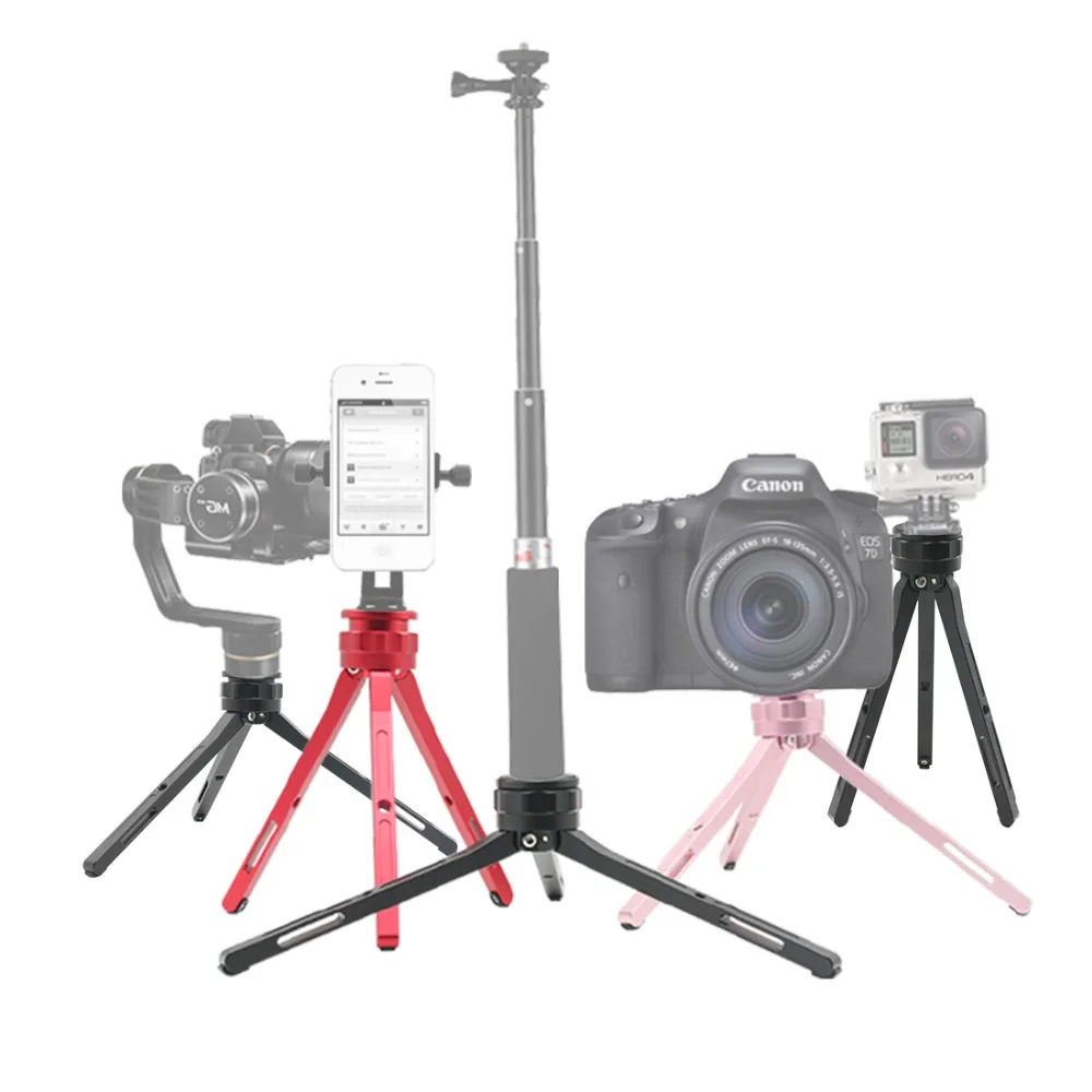 Алюминий Камера штатив держатель штатива для телефона кронштейн адаптер для Gopro экшн Спортивная однообъективных цифровых зеркальных фотокамер и записывающих Камера s и аксессуары для смартфона