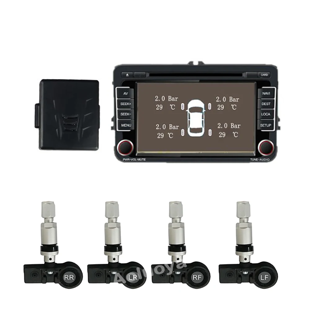 Aoluoya автомобильный TPMS сигнализация для Android автомобильный DVD видео плеер с 4 внутренними датчиками TPMS система мониторинга давления в шинах