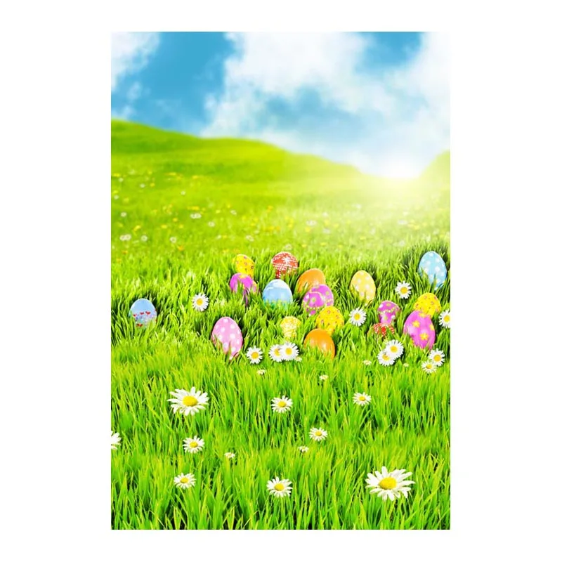 

Thin fabric computer Printed photography background Easter eggs blossoms photo backdrop for Studio 5X7ft GE-067