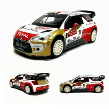 1:26 Citroen DS3 WRC литая под давлением модель автомобиля с выдвижной спинкой игрушечный звуковой светильник электронная модель автомобиля детские игрушки