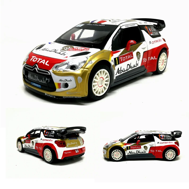 

1:26 Citroen DS3 WRC Alloy Diecast Car Model With Pull Back Toy Sound Light Electronic Car Model Kids Toys Free Shipping