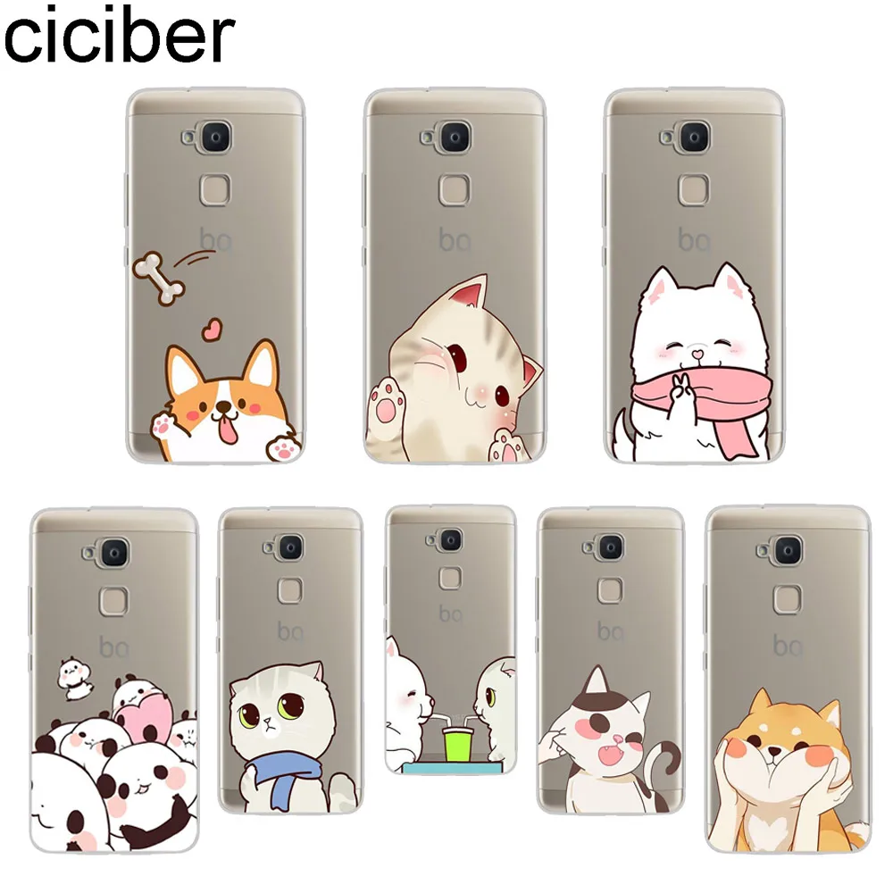 

ciciber Dog Panda Phone Case for BQ Aquaris X2 X Pro V VS U U2 Lite Plus Cover for Aquaris E5s 4.5 M5 M5.5 M4.5 X5 Soft TPU Capa