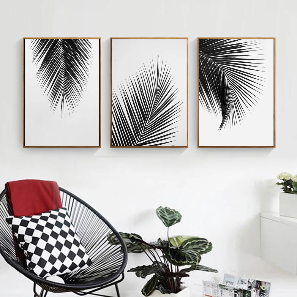 Tropical Cocos Tree Leaves Wall Art Canvas Nordic Posters Prints