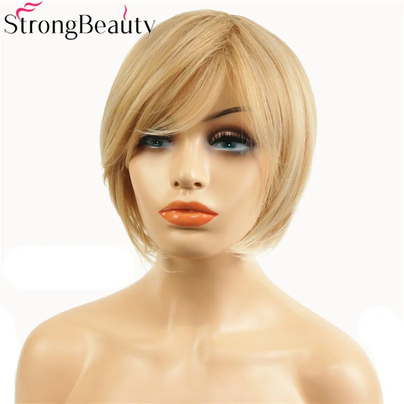 StrongBeauty короткие прямые парики женские волосы термостойкие синтетические