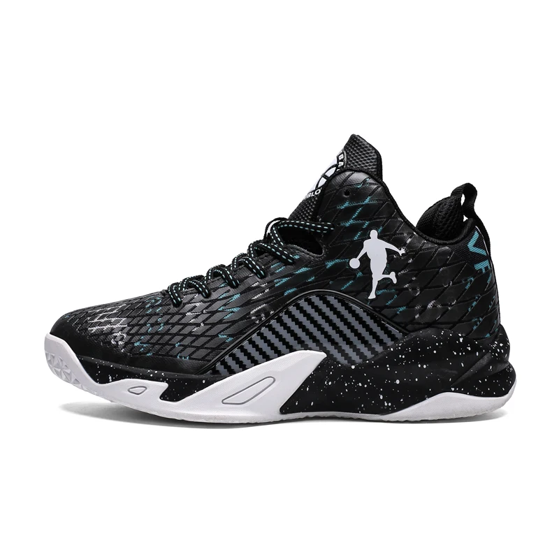 Мужские баскетбольные кроссовки с высоким берцем Jordan, мужские кроссовки с амортизацией, светильник, баскетбольные кроссовки, дышащая спортивная обувь, уличные спортивные кроссовки - Цвет: black blue