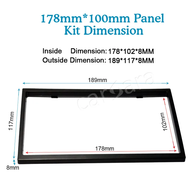 Car 2 Din 178mm*100mm Dashboard Universal Installation Fitting Frame Mounting Kit Set Fascia for 6.2'' 7'' Radio Player