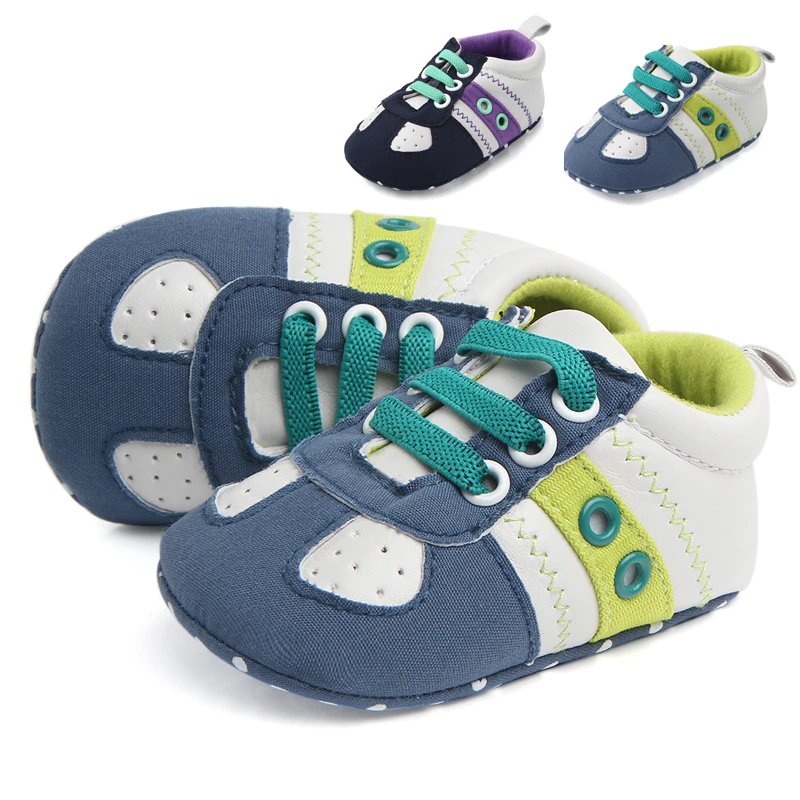 2017 New Baby Boy Shoes Quality Soft bottom anti slip Dark blue green