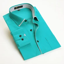 PAULJONES модная Новая мужская рубашка из бамбукового волокна с длинным рукавом, Мужская Повседневная Деловая официальная рубашка