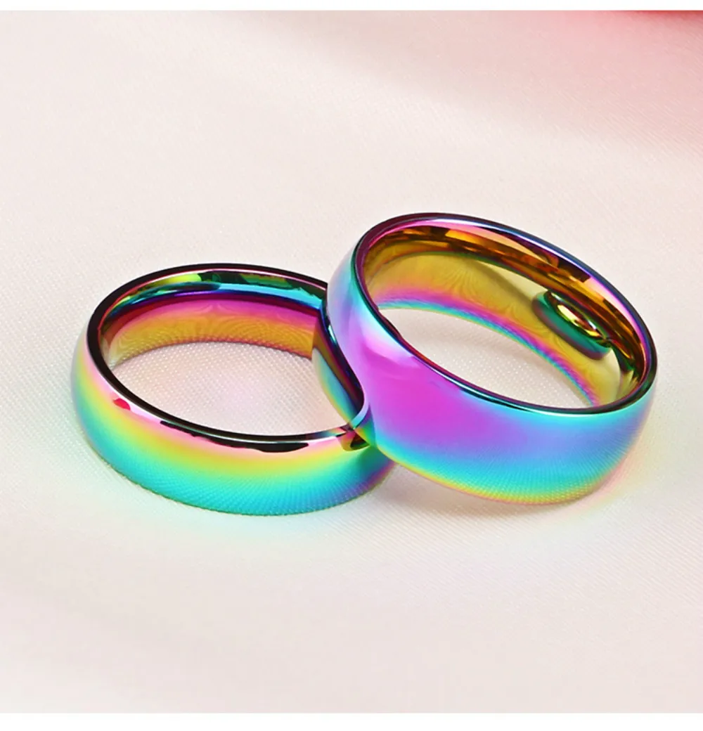 

2019 New lovers' Rainbow Color New Stainless Steel One Ring of Power the Lord of One Ring Lovers lovers' Men Fashion Jewelry