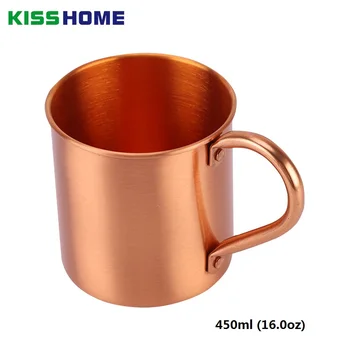

100% Pure Copper Moscow Mule Mug 450ml 16.0oz Solid Smooth without Inside Liner for Cocktail Coffee Beer Milk Mugs Water Cup