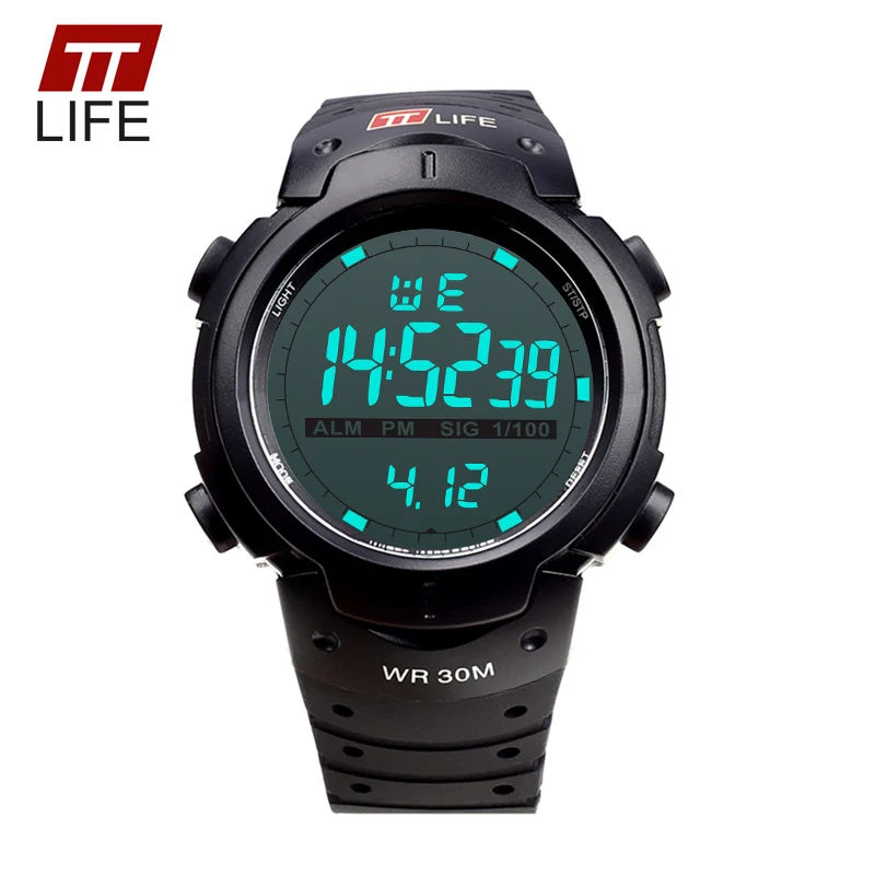 Mens Outdoor Sports Watch Multifunctional Waterproof Digital Watch