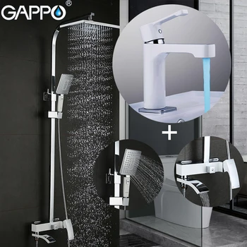 

GAPPO Shower System wall mounted Bathroom mixer tap shower bathtub rainfall shower set waterfall bath tub Basin Faucets