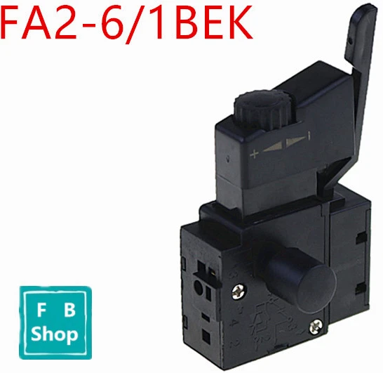 

1PCS FA2-6/1BEK Black Lock on Power Tool Electric Drill Speed Control Trigger Button Switch Electric tool fittings switch new