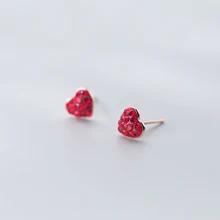 MloveAcc красное сердце из фианита серьги для женщин в форме сердца шпильки ювелирные изделия стерлингового серебра 925 аксессуары