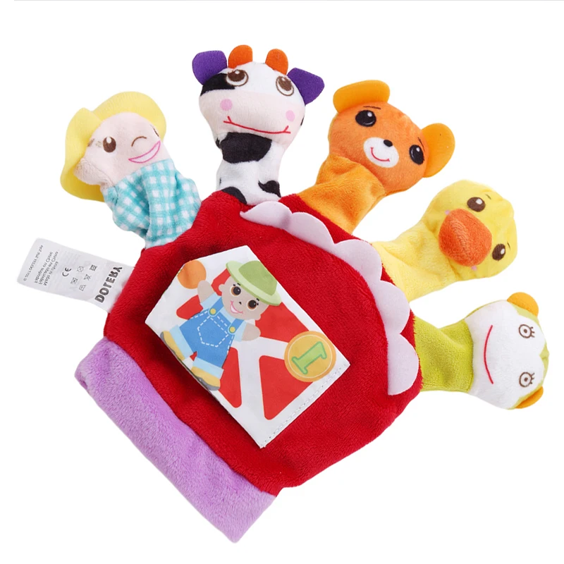 Glove Cartoon Animal Finger Plush Toys On Fingers Biological Children