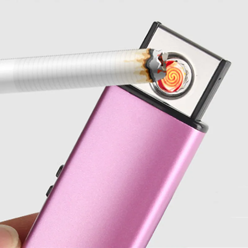 Ветрозащитный плазменной дуги легче без газовая зажигалка электронный перезаряжаемые зарядки USB Encendedor курение гаджеты
