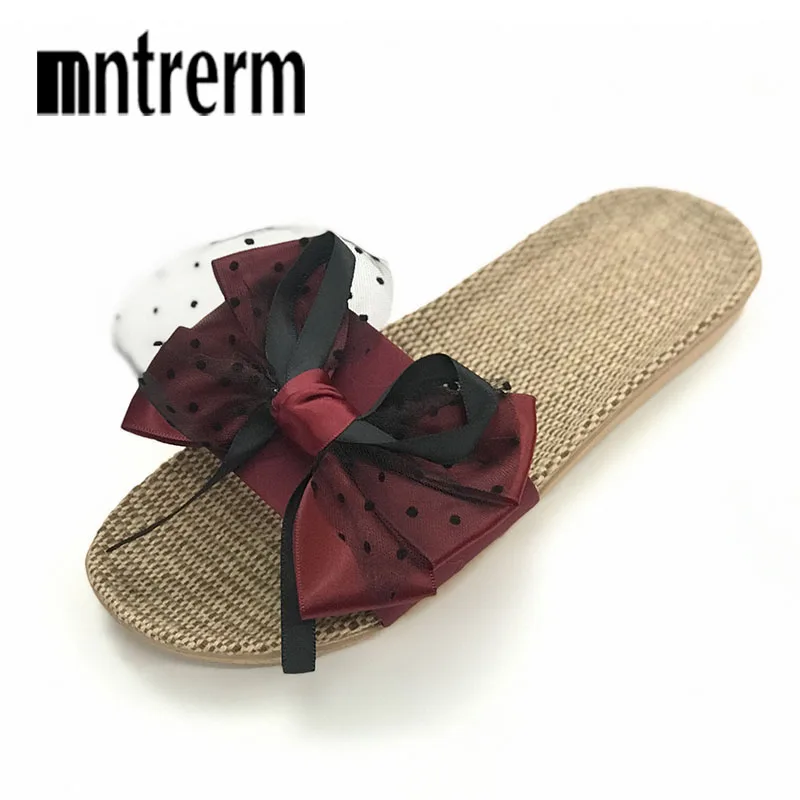 

2019 New Summer Home Slipper Women Indoor Bedroom Flax Slipper Lovers Beach Flat Shoes Cute Candy Color House Linen Slippers