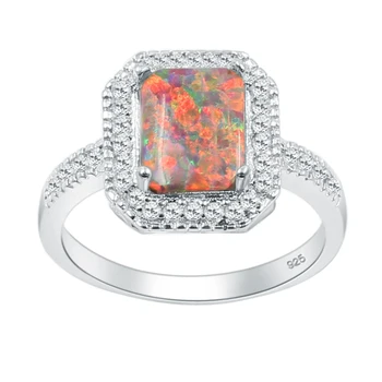 

Wedding Gifts Silver Color Promise Ring Whitetopaz Mystical Opal Jewelry Size 8 RSB2486D Free Shipping